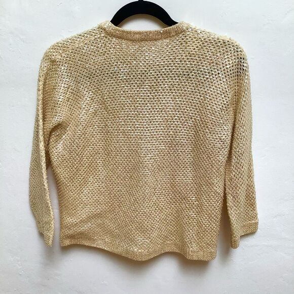 VINTAGE  BEADED SEQUINS WOMENS SWEATER SIZE SMALL - Picture 2 of 7